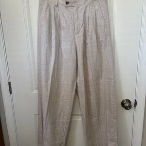 Banana Republic Linen Taylored Wide Leg Pants Women 10